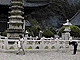 A Buddhist bows to the pagoda at Wolcheong-sa Temple in Odaesan National Park.