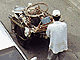 A scrap dealer collects recyclables.